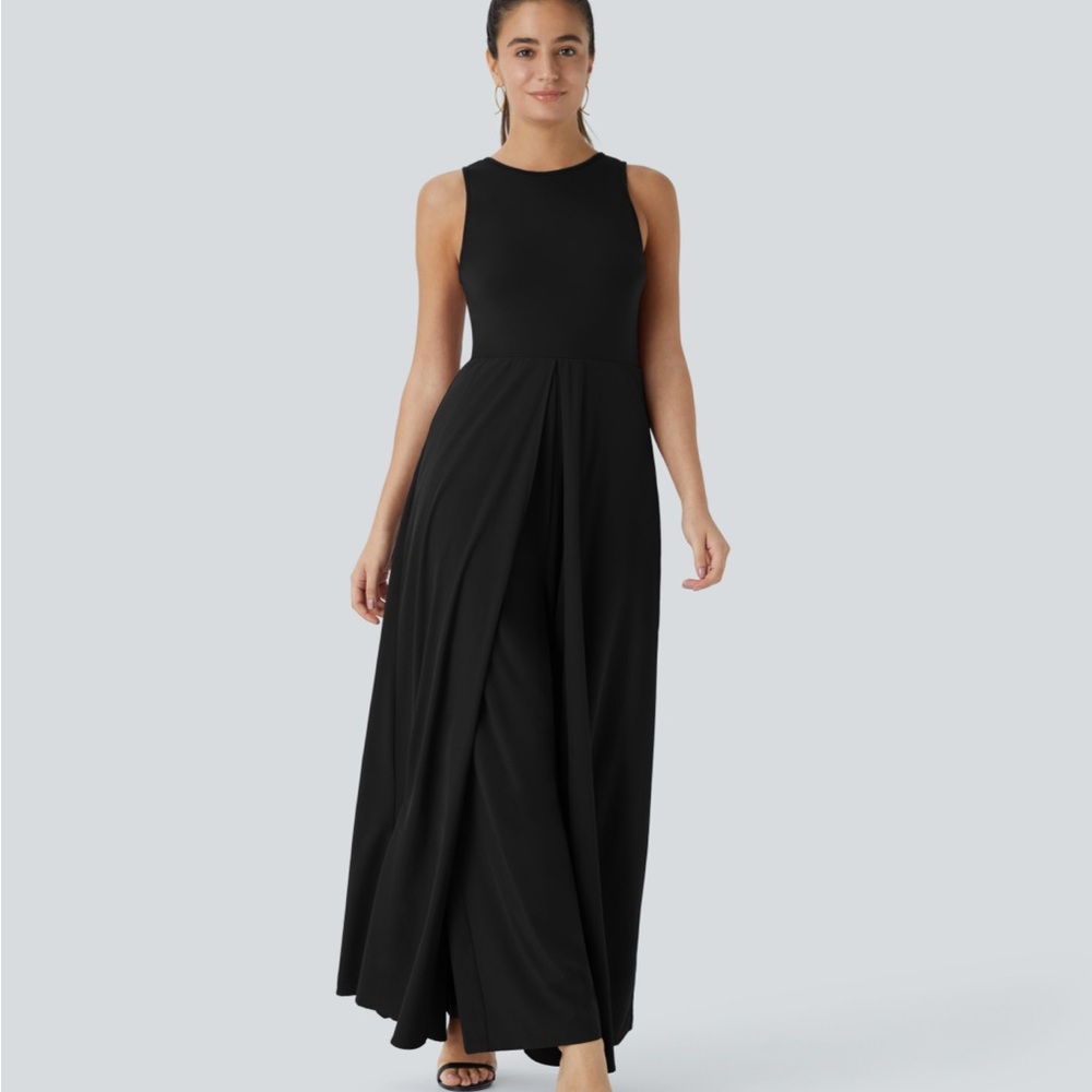Halara Elegant Black Sleeveless Maxi jumpsuit